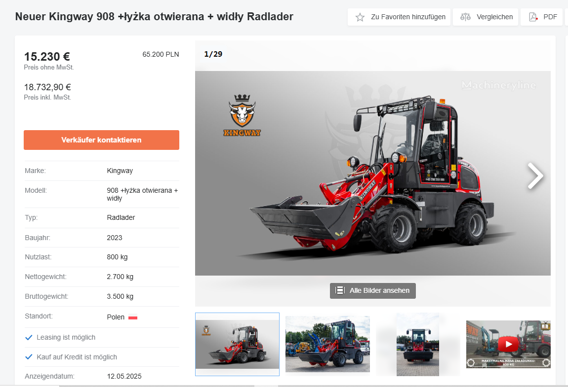 Gabelstapler auf Bestellung — 10 % zusätzlicher Rabatt